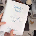 Susu Minimalist A5 Faux Leather Binder - Cute "Sweet Love" Fish Planner Cover for Bullet Journaling